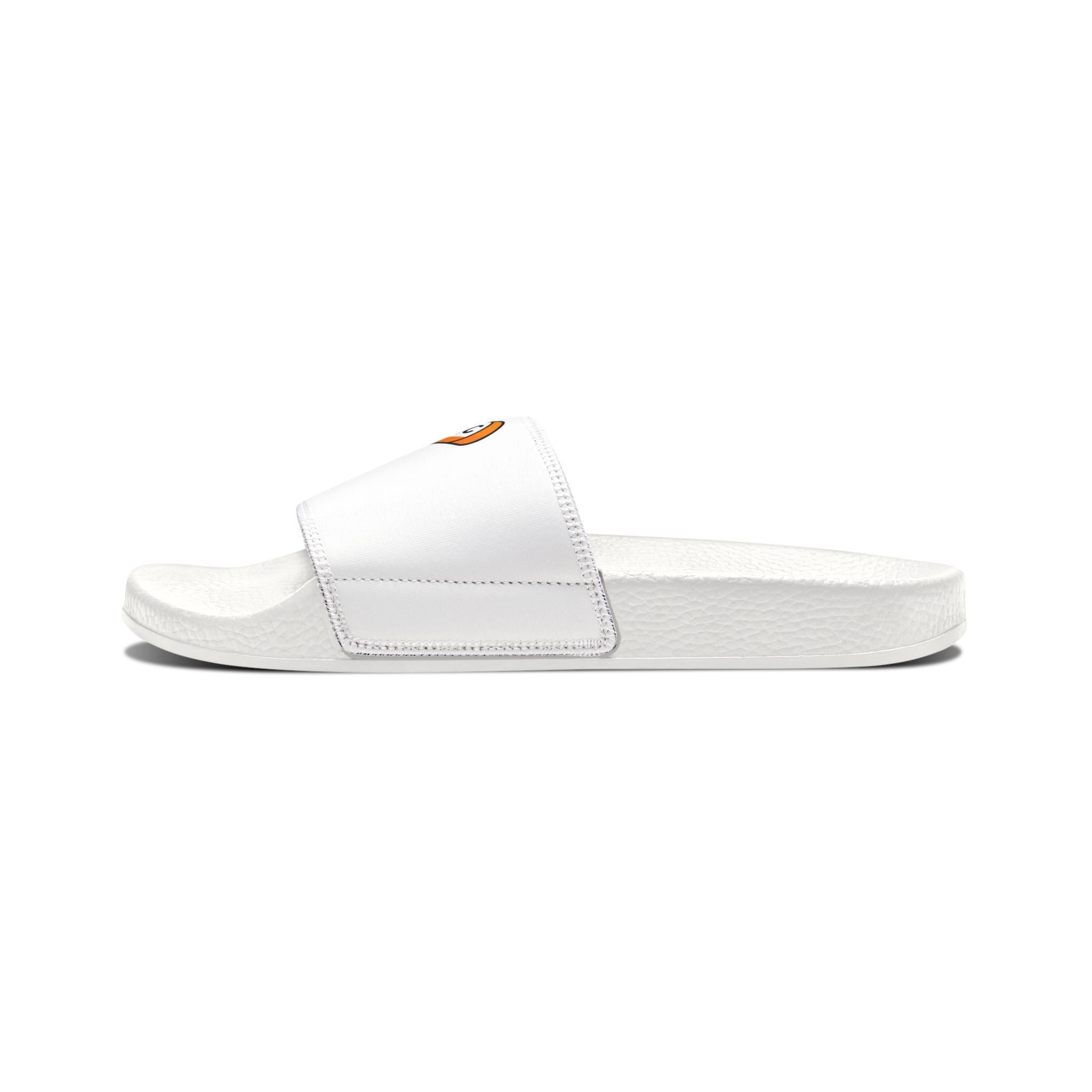 Men's Slide Sandals — White Removable-Strap Slides with Spice Shaker Graphic