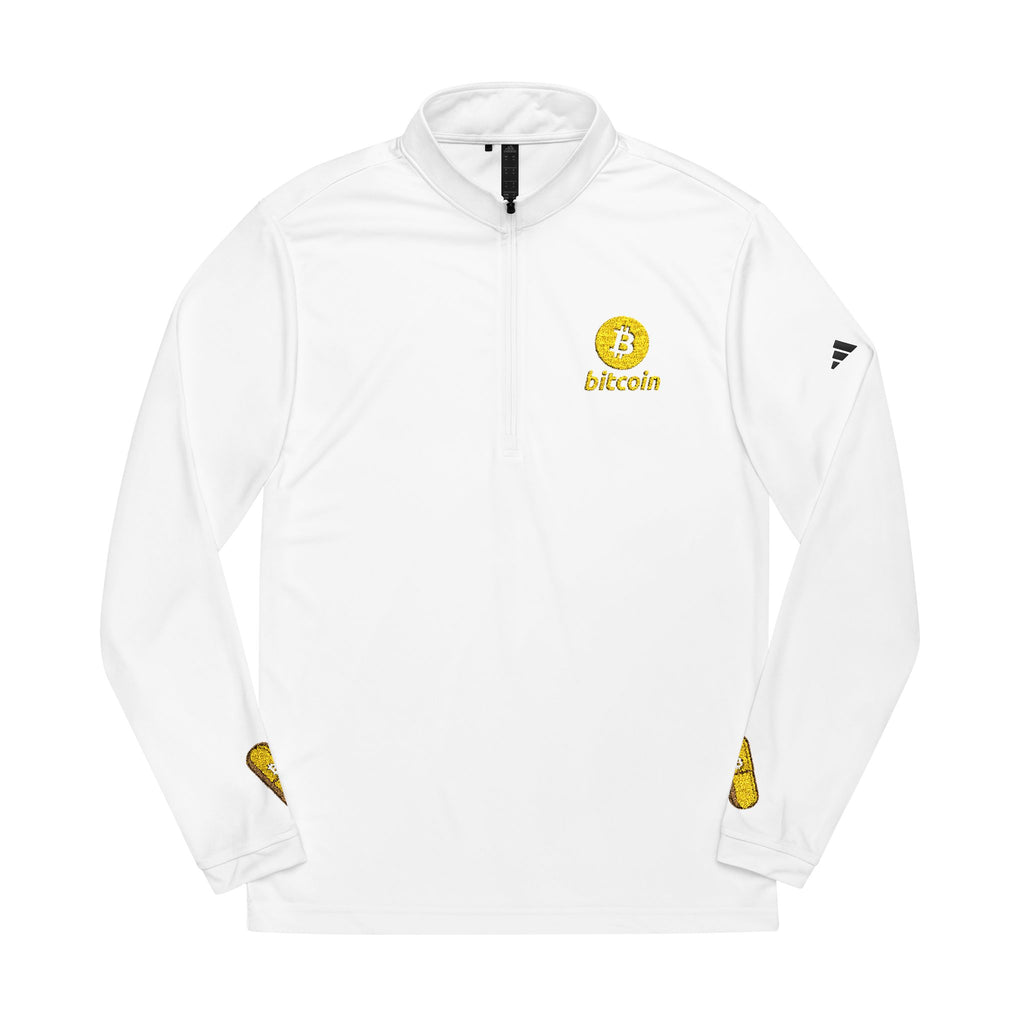 Embroidered Quarter-Zip Bitcoin Logo With Pill Pullover