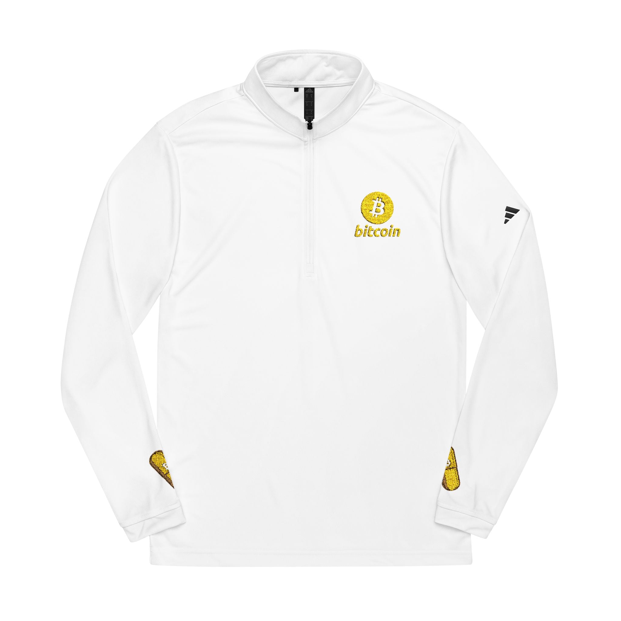 Embroidered Quarter-Zip Bitcoin Logo With Pill Pullover