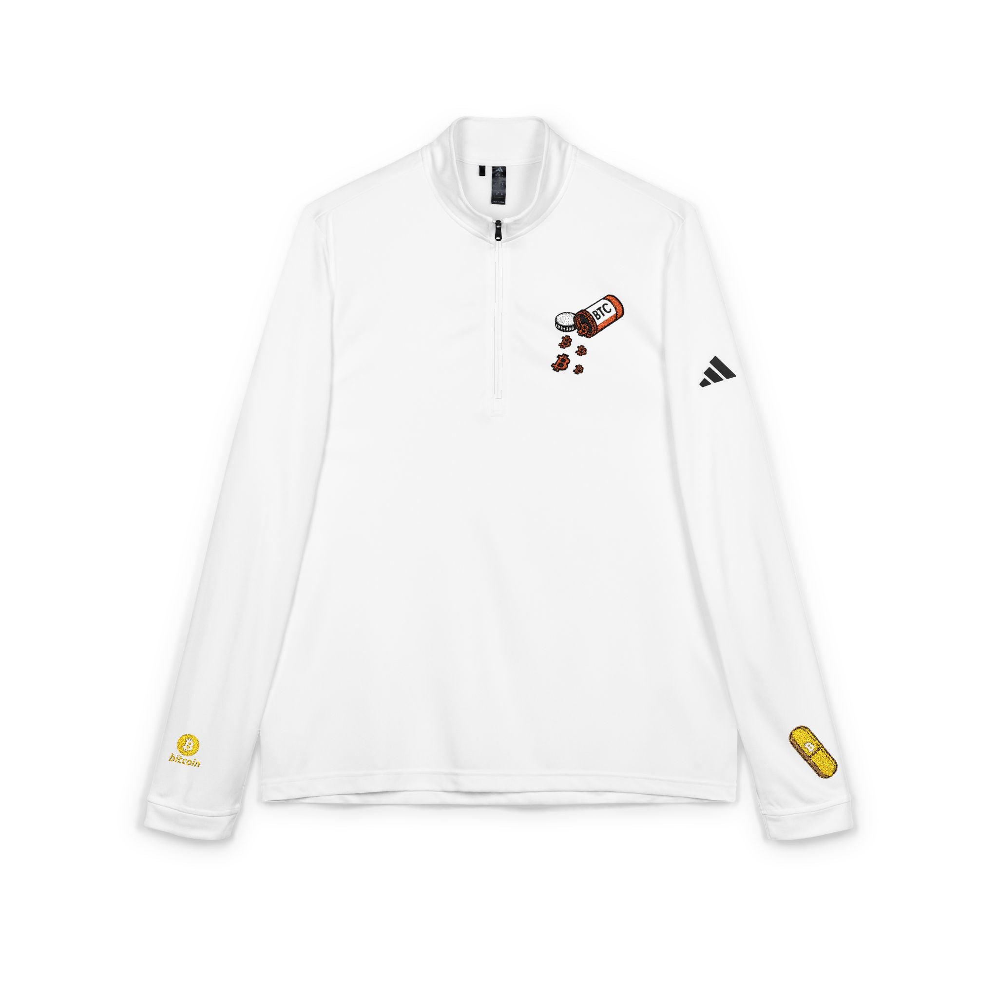 Embroidered Quarter-Zip Bitcoin Pill Pullover