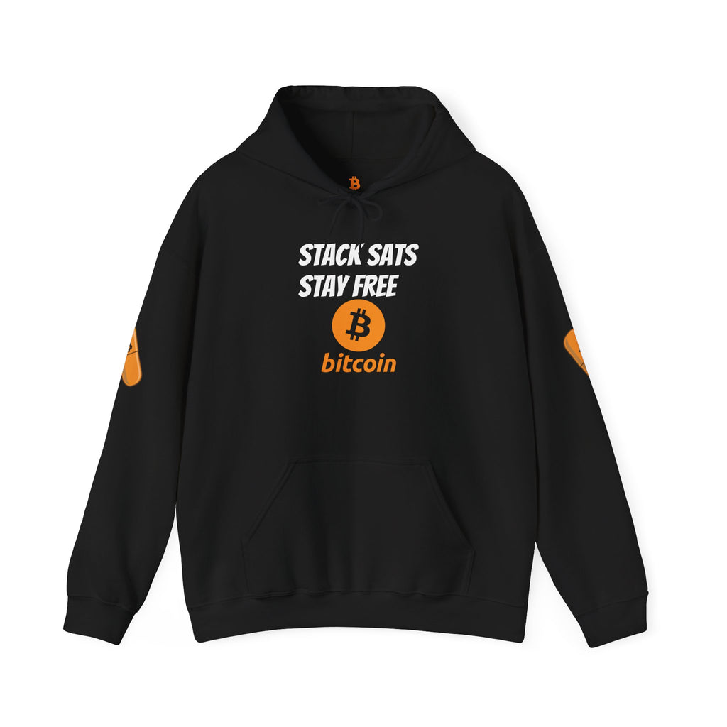 Bitcoin Hoodie – "Stack Sats Stay Free" Crypto Sweatshirt