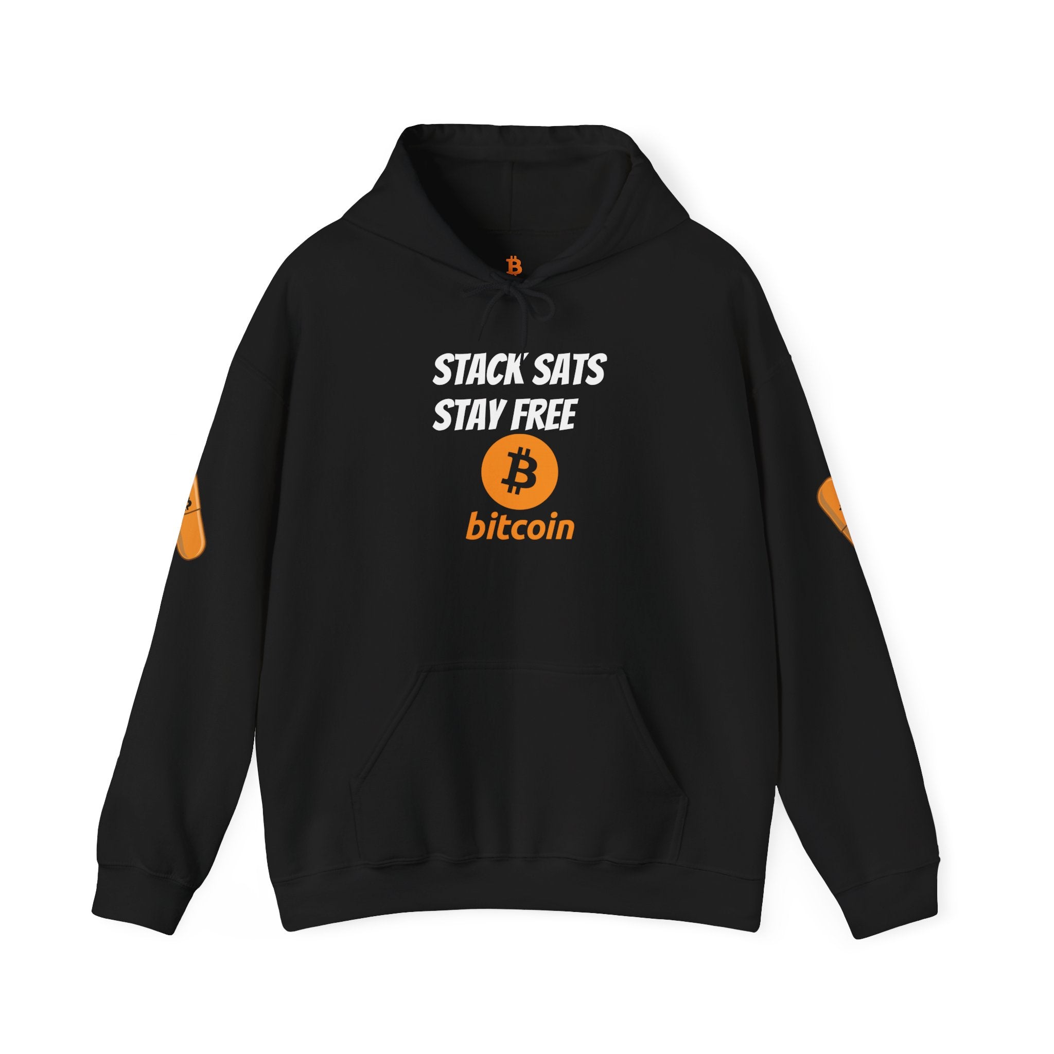 Bitcoin Hoodie – "Stack Sats Stay Free" Crypto Sweatshirt