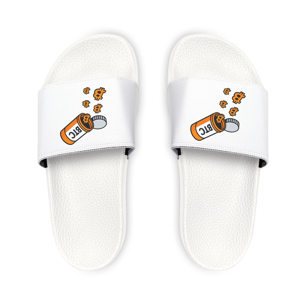 Men's Slide Sandals — White Removable-Strap Slides with Spice Shaker Graphic