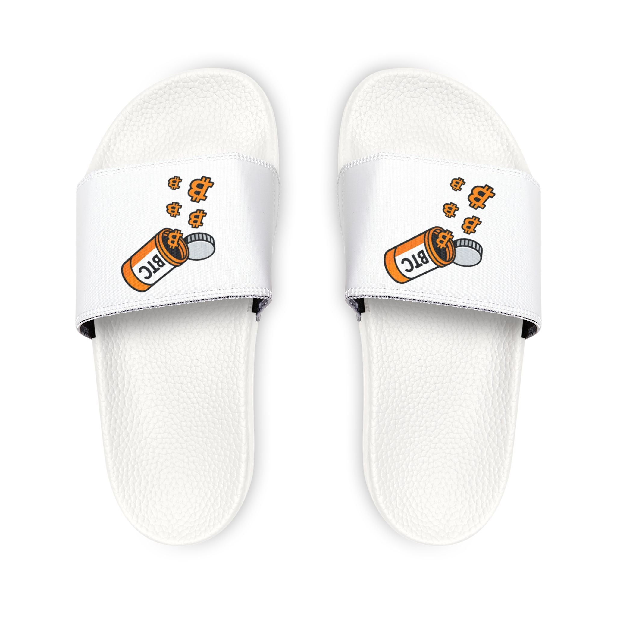 Men's Slide Sandals — White Removable-Strap Slides with Spice Shaker Graphic