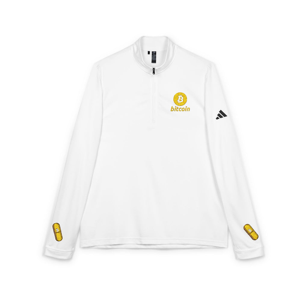 Embroidered Quarter-Zip Bitcoin Logo With Pill Pullover