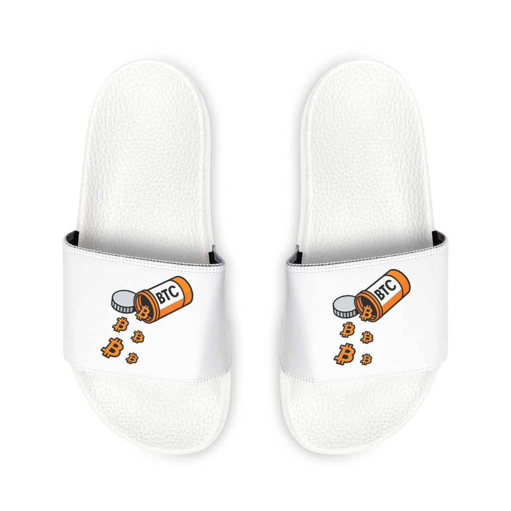 Men's Slide Sandals — White Removable-Strap Slides with Spice Shaker Graphic