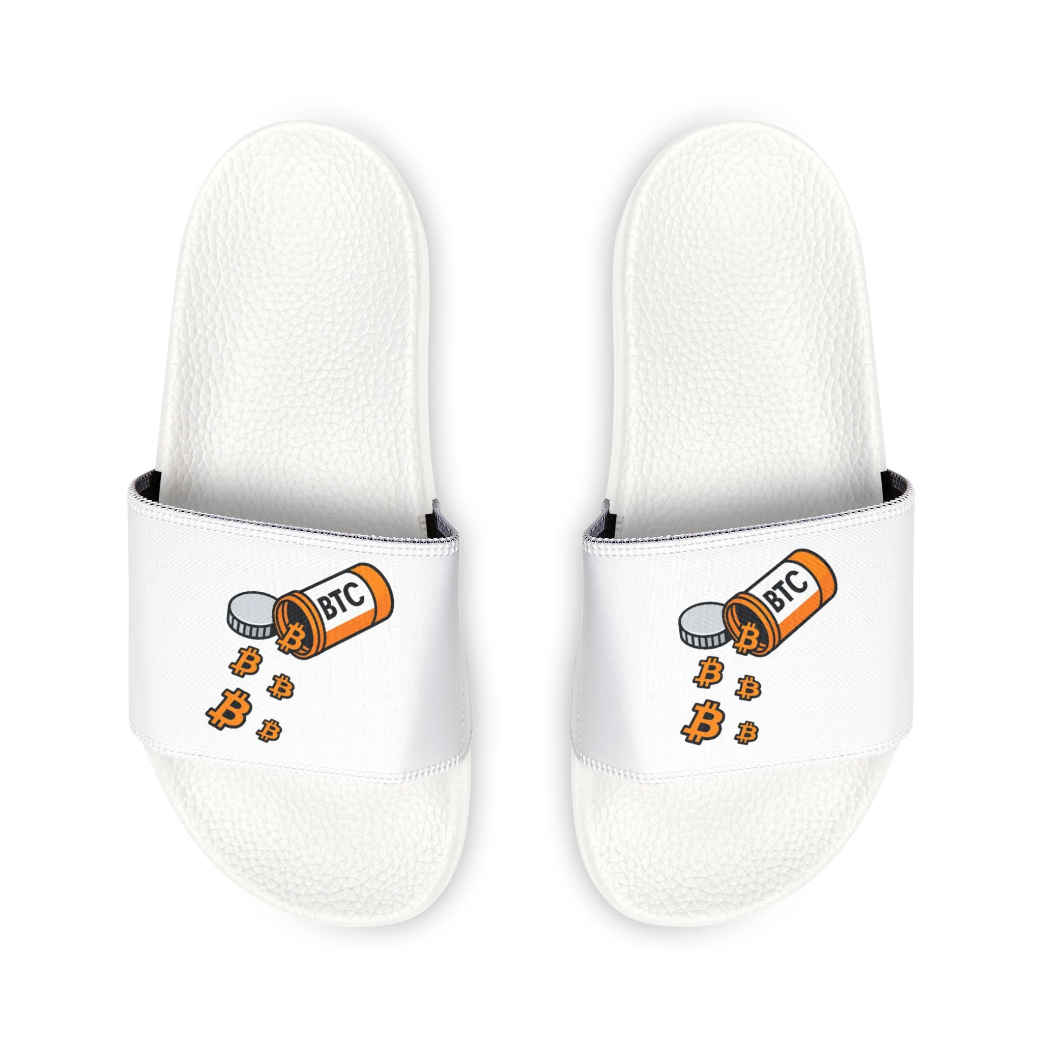 Men's Slide Sandals — White Removable-Strap Slides with Spice Shaker Graphic